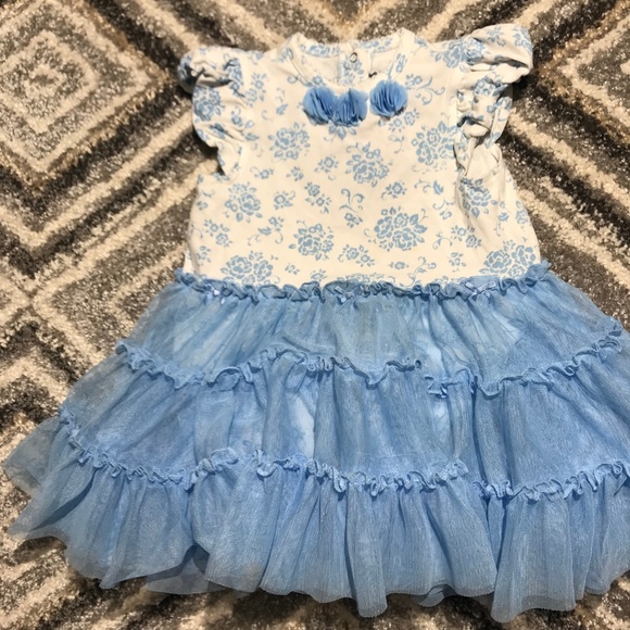 Little Me Other - Blue & white 24M Little me bodysuit w/tutu dress